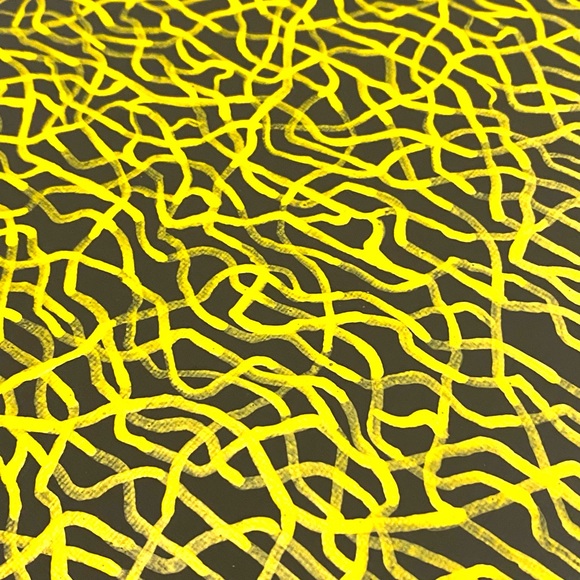 Yellow and Black Mycelium Network / Connected  Consciousness Painting - Original - Picture 8 of 11